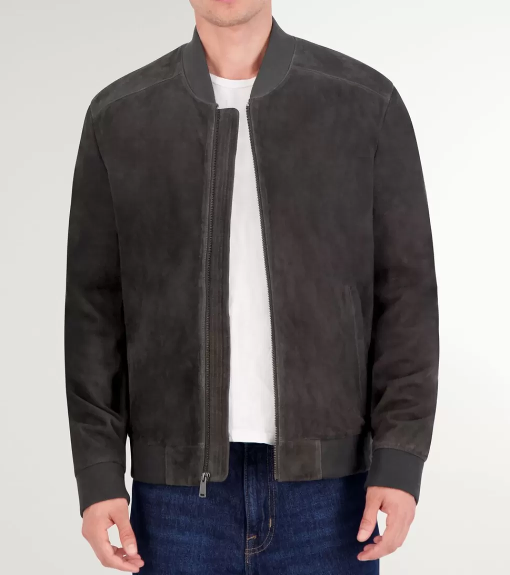 Men's Zip-up Suede Jacket*Cole Haan Outlet