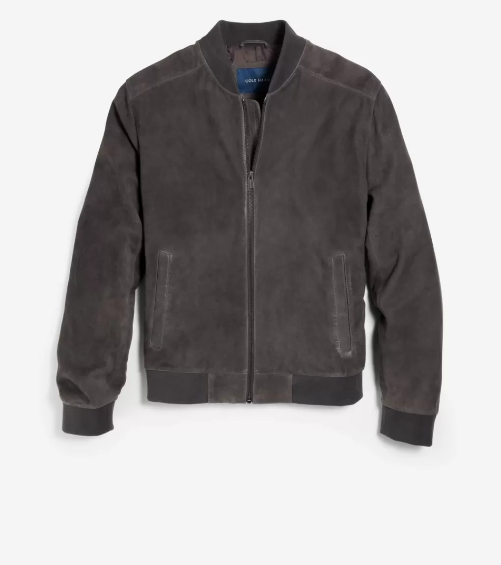 Men's Zip-up Suede Jacket*Cole Haan Outlet