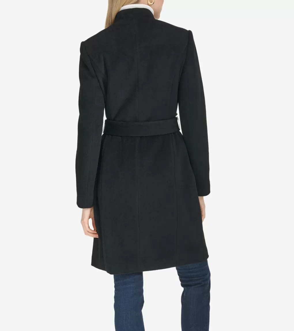 Moulded Collar Slick Wool Belted Coat*Cole Haan Discount