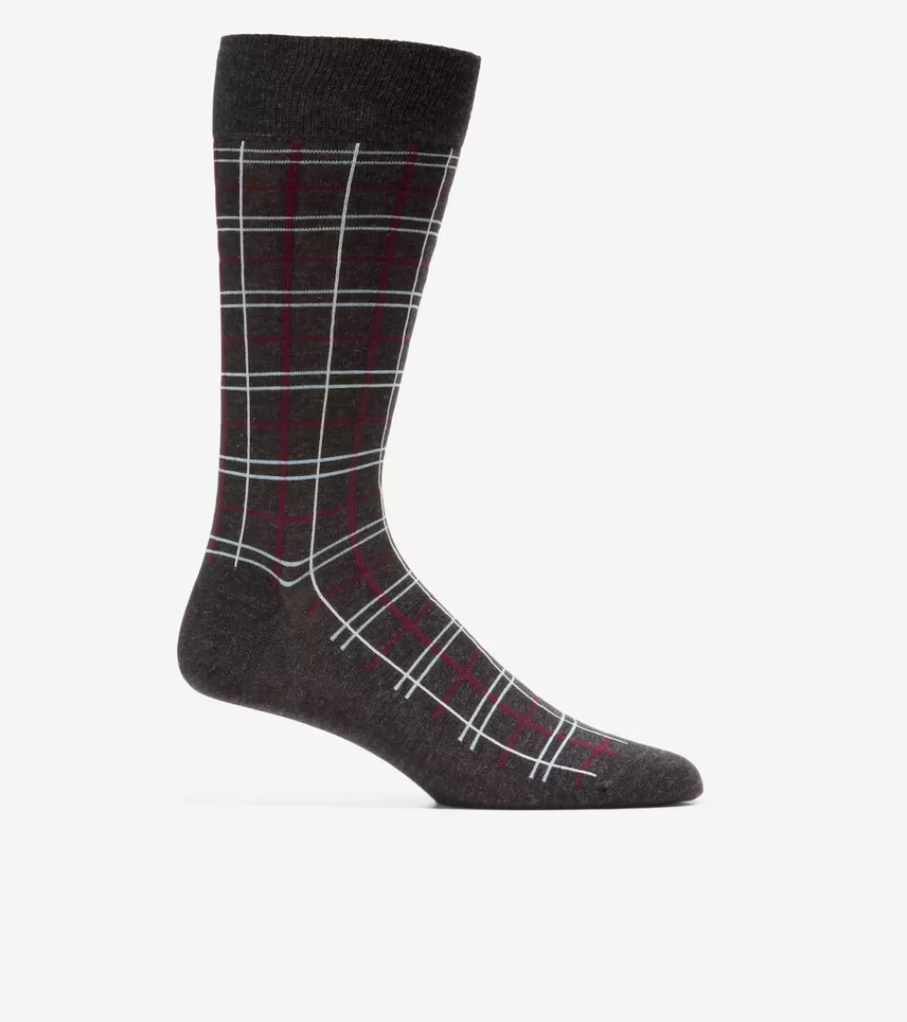 1 Pack Men's Plaid Dress Crew Socks*Cole Haan Flash Sale