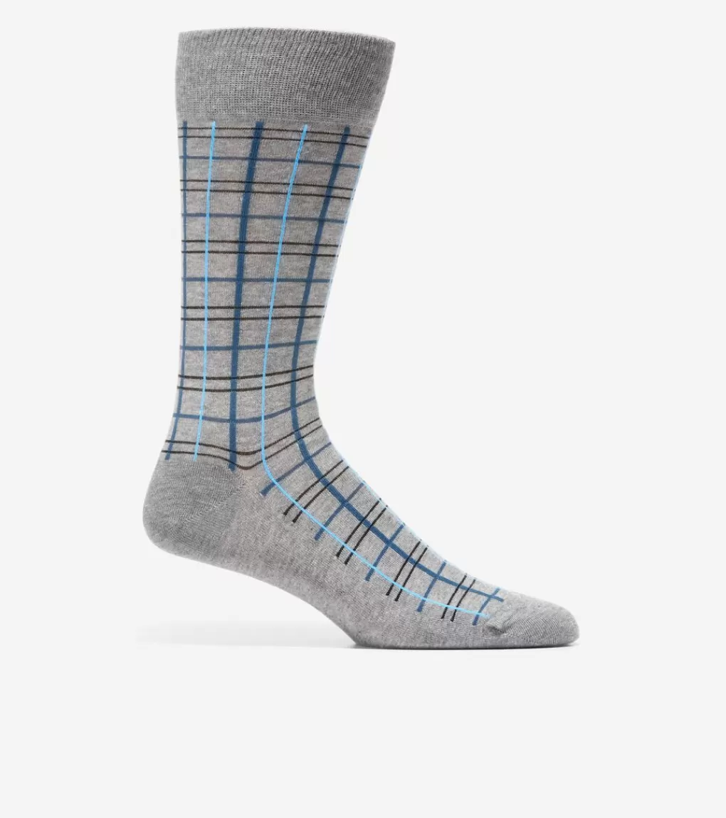 1 Pack Men's Plaid Dress Crew Socks*Cole Haan Hot