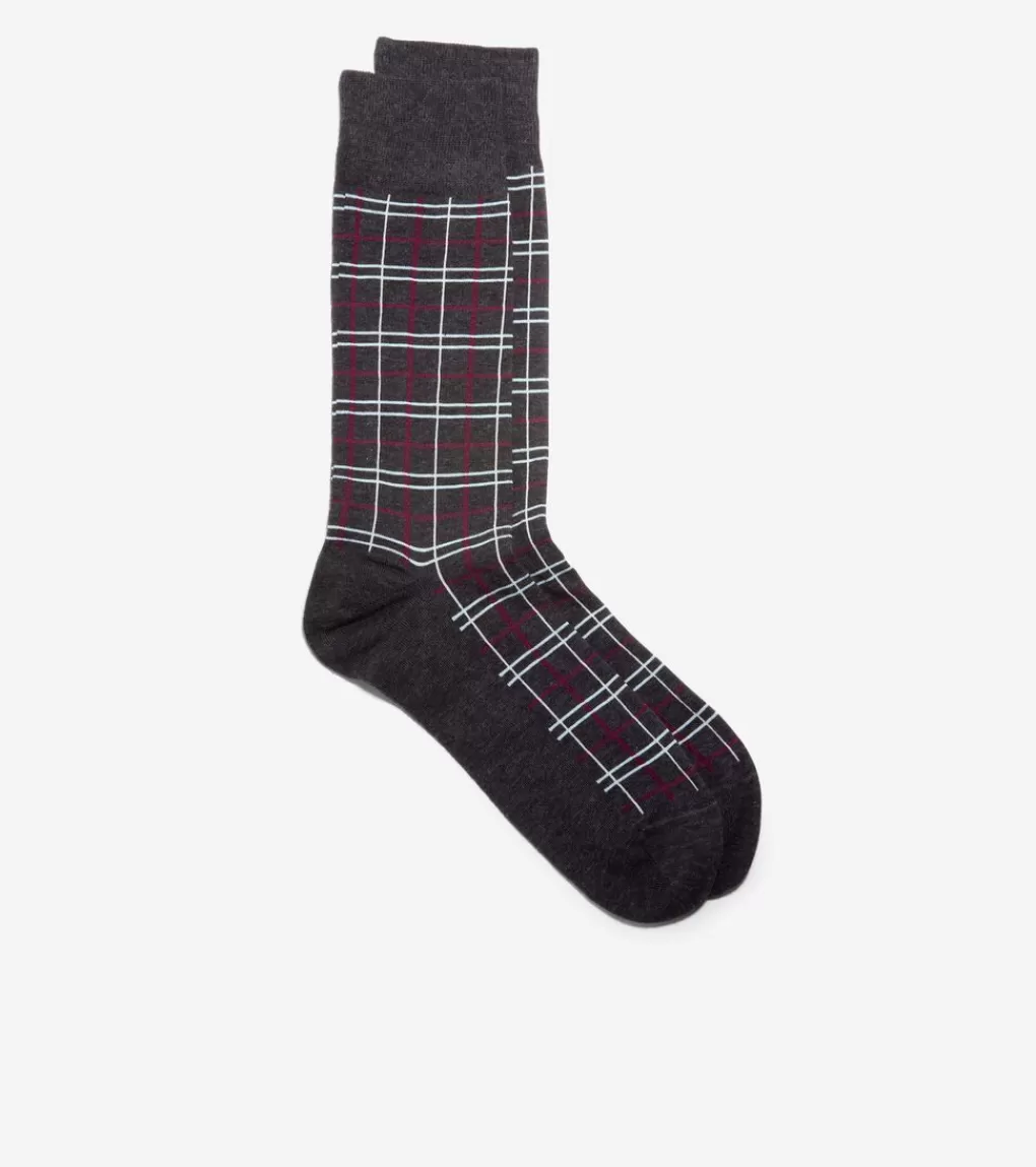 1 Pack Men's Plaid Dress Crew Socks*Cole Haan Flash Sale