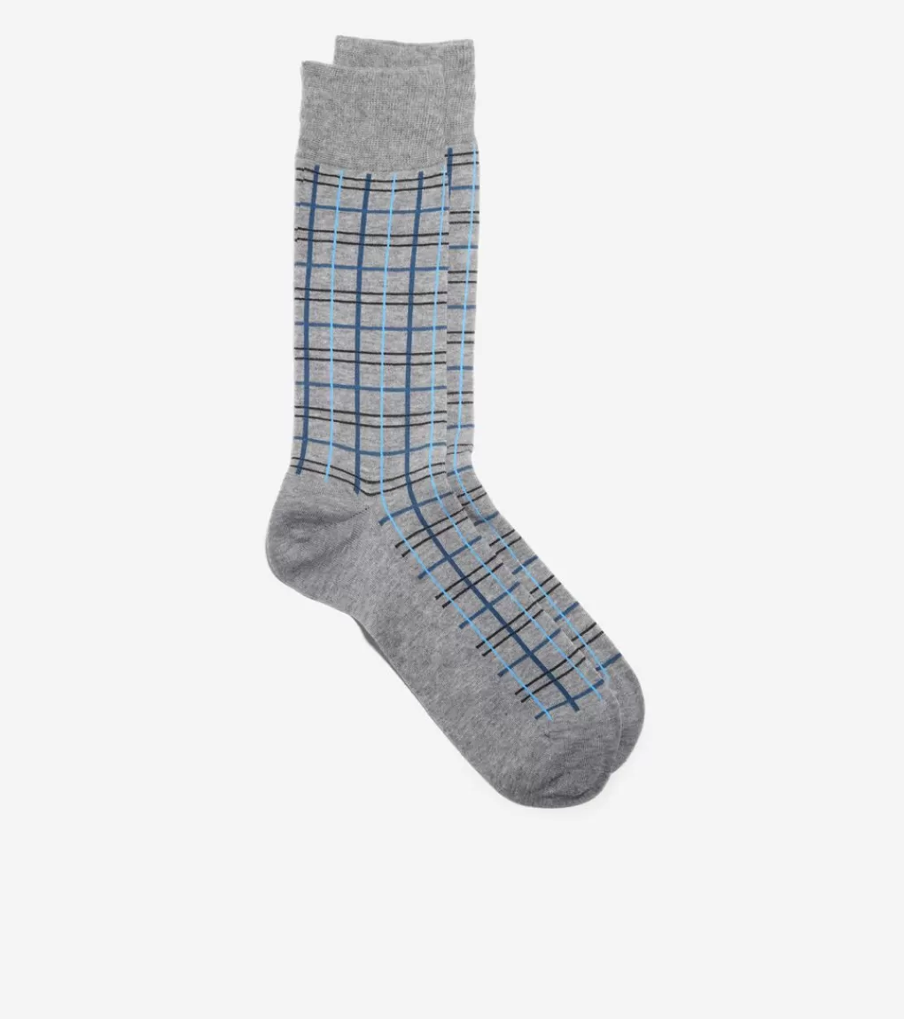 1 Pack Men's Plaid Dress Crew Socks*Cole Haan Hot