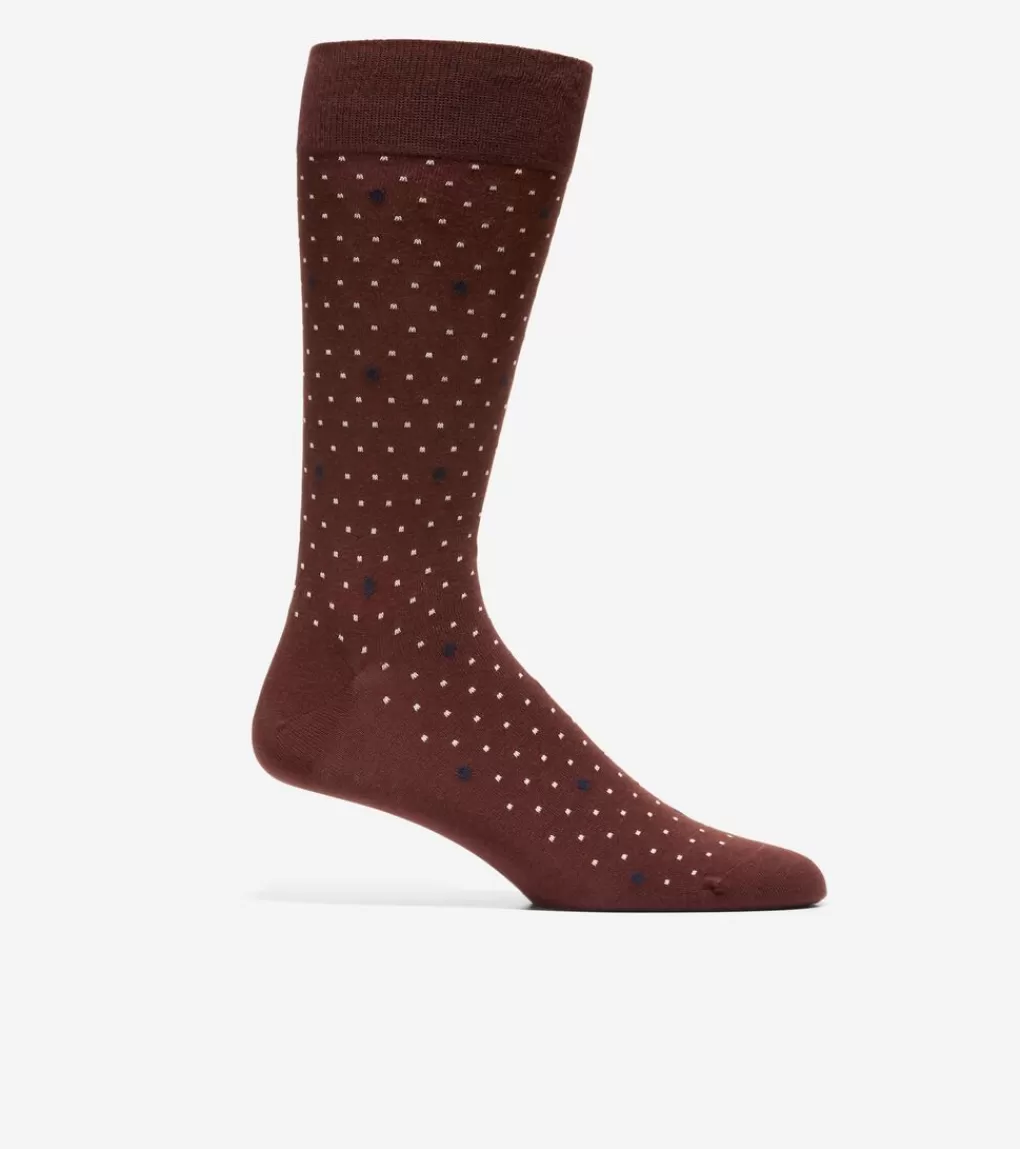 1 Pack Men's Polka Dot Dress Crew Socks*Cole Haan Cheap