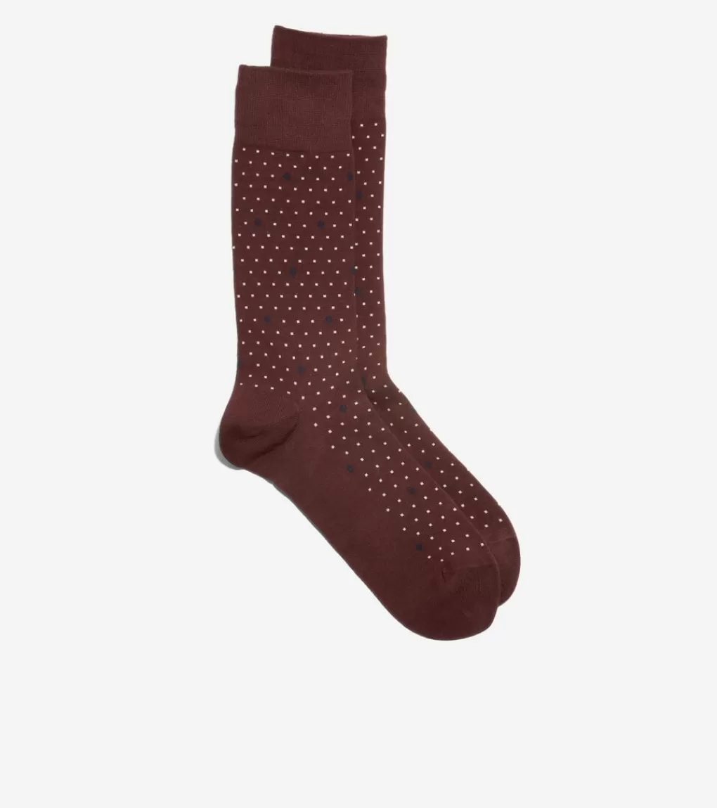 1 Pack Men's Polka Dot Dress Crew Socks*Cole Haan Cheap