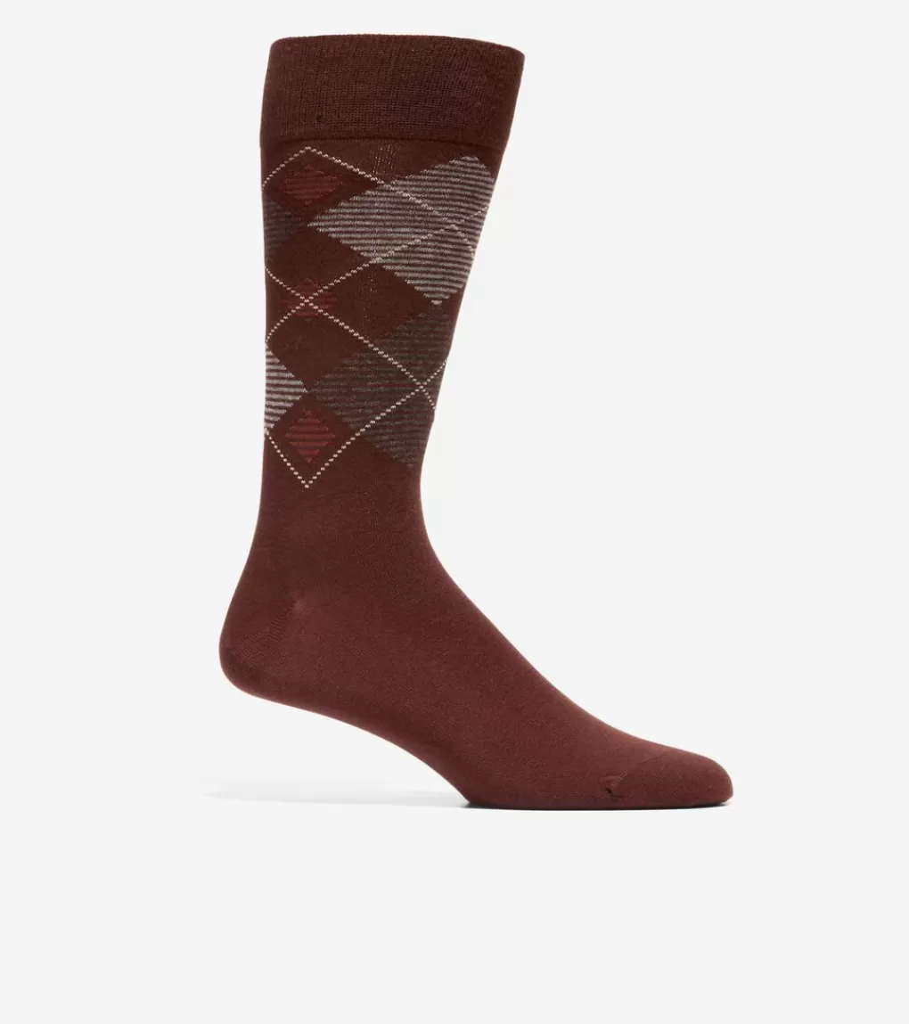 1 Pack Stripped Diamond Dress Crew Socks*Cole Haan Cheap