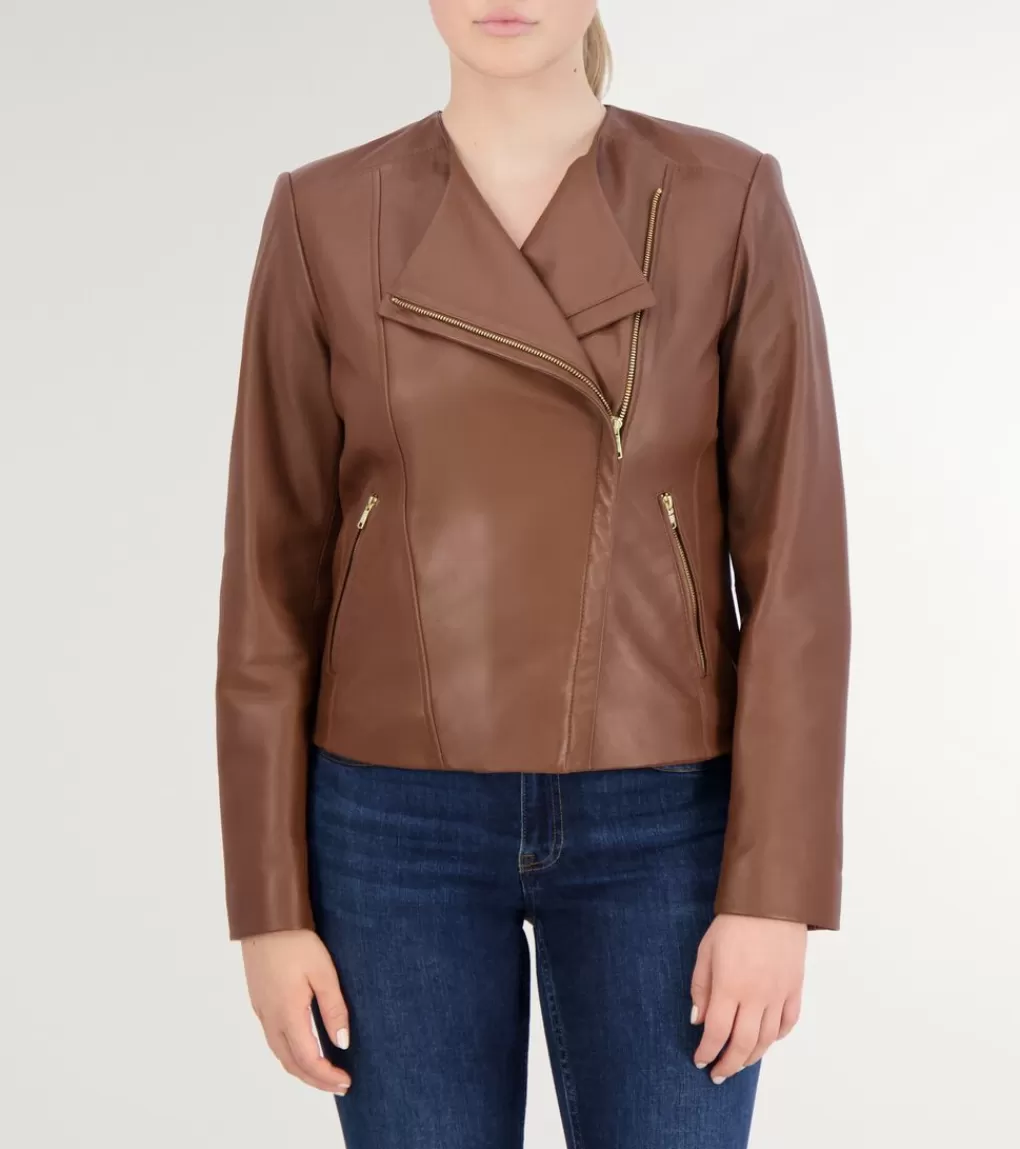 Women's Asymmetrical Leather Jacket*Cole Haan New