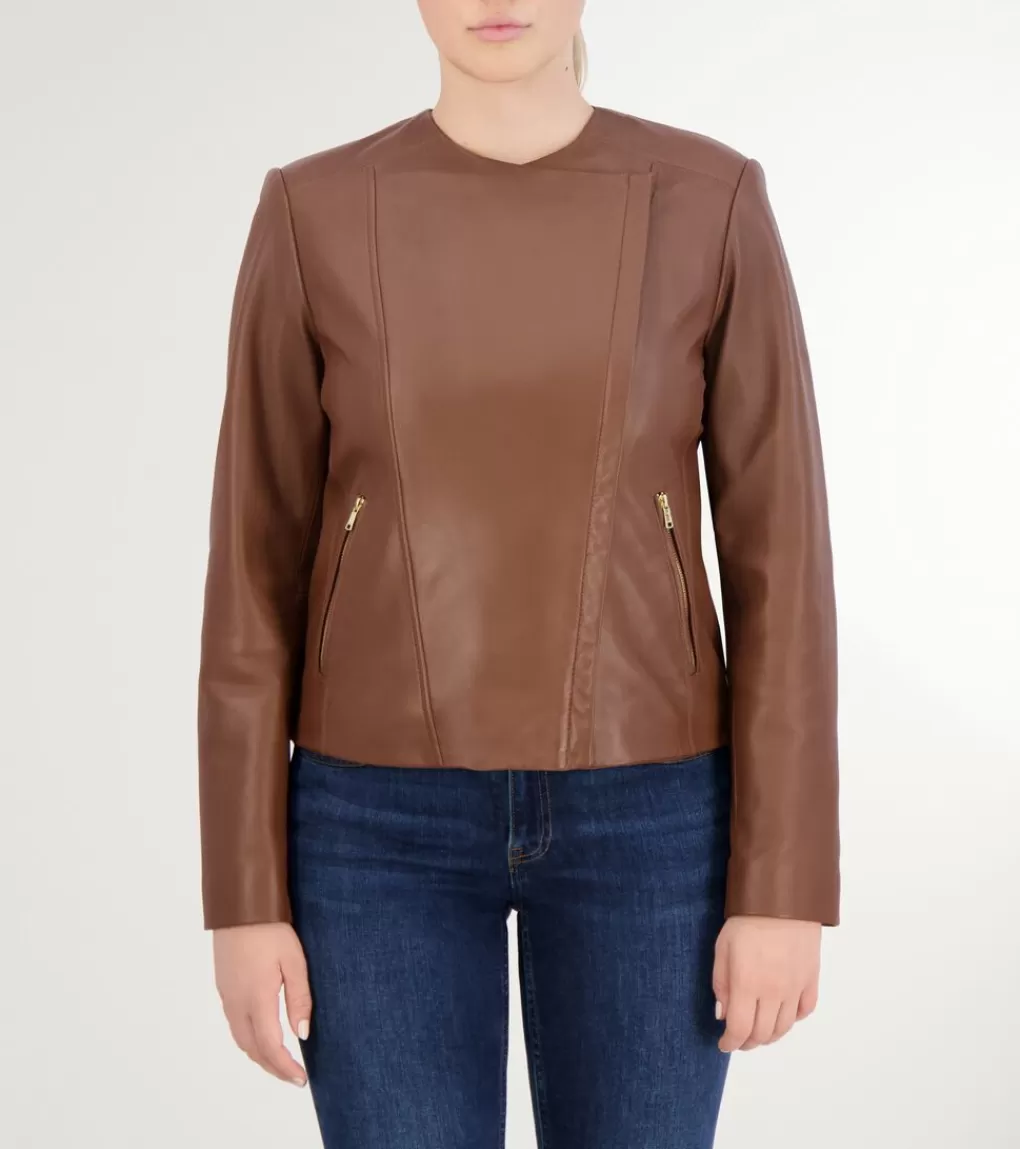 Women's Asymmetrical Leather Jacket*Cole Haan New