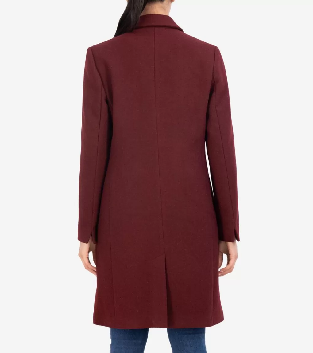 Women's Asymmetrical Peak Lapel Coat*Cole Haan Discount