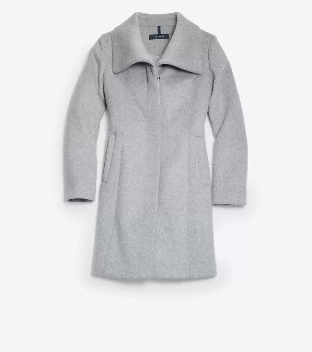 Women's Convertible Collar Button-Up Coat*Cole Haan Discount