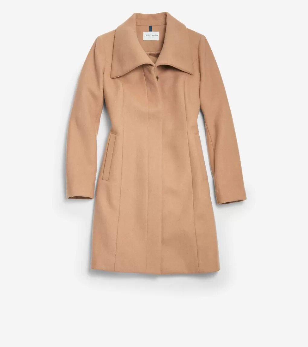 Women's Convertible Collar Button-Up Coat*Cole Haan Fashion