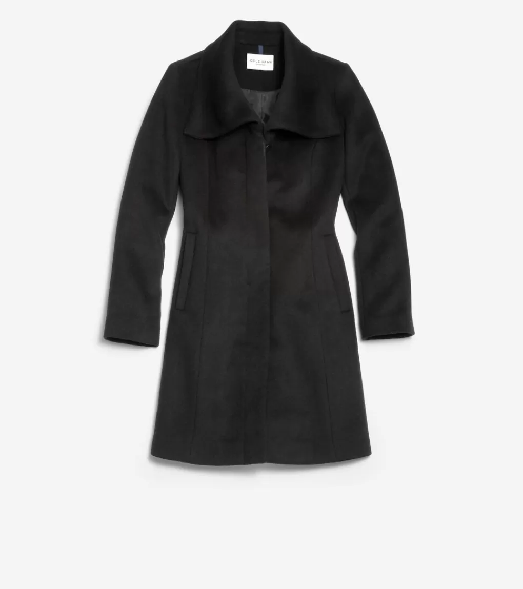 Women's Convertible Collar Button-Up Coat*Cole Haan Outlet