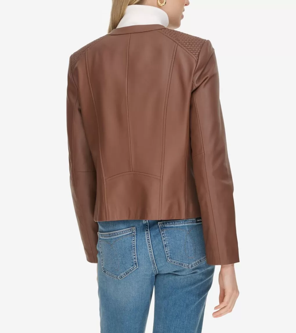 Women's Curved-Seam Leather Jacket*Cole Haan Online