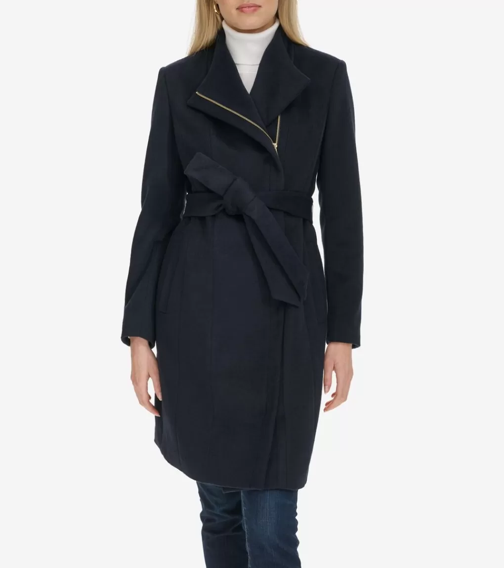 Women's Moulded Collar Wool Belted Coat*Cole Haan Best