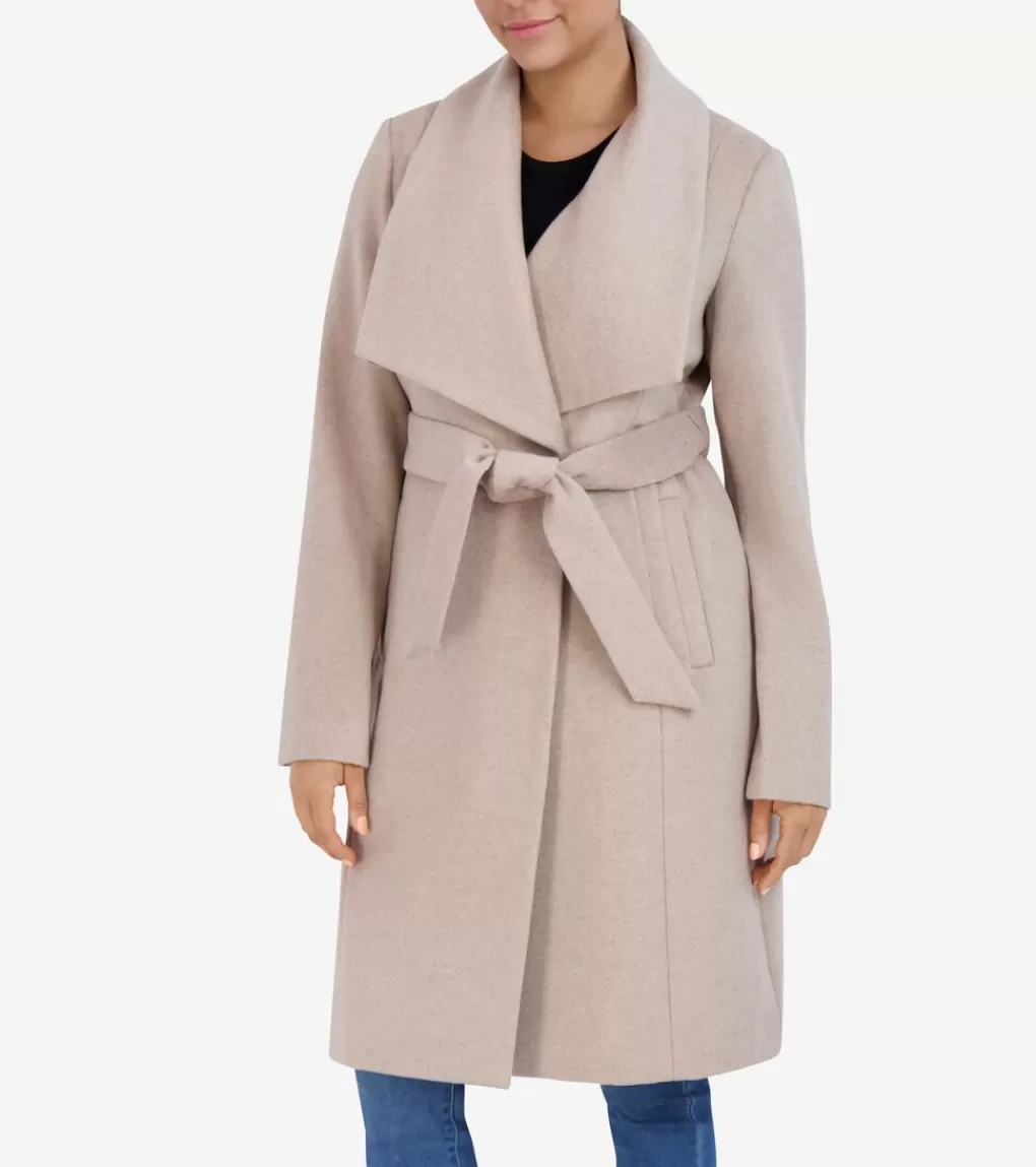 Women's Oversized Collar Wrap Coat*Cole Haan Flash Sale