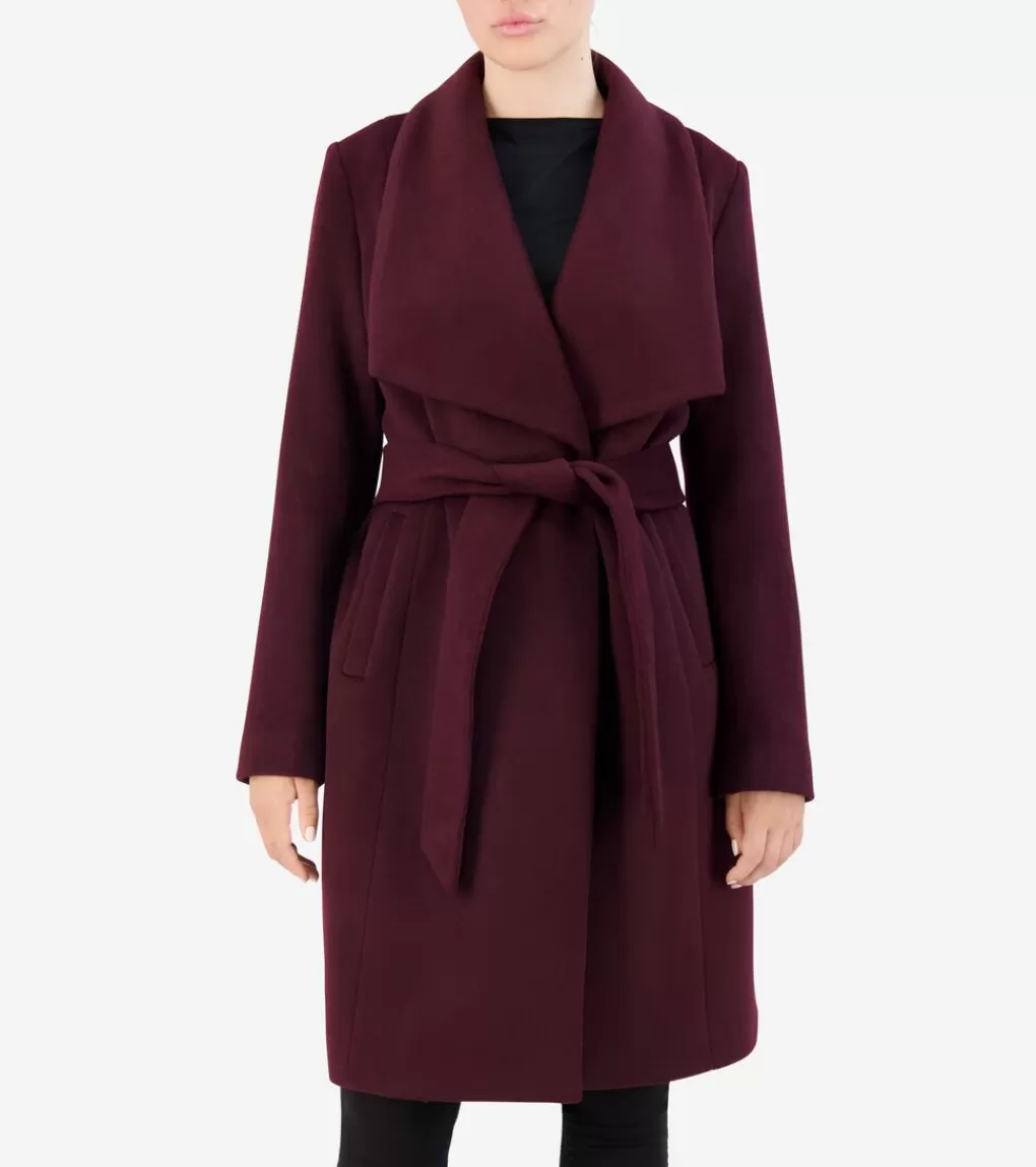 Women's Oversized Collar Wrap Coat*Cole Haan Fashion