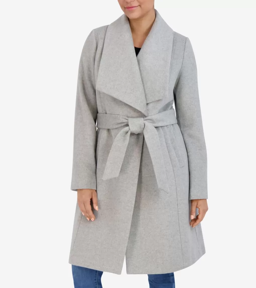 Women's Oversized Collar Wrap Coat*Cole Haan Clearance