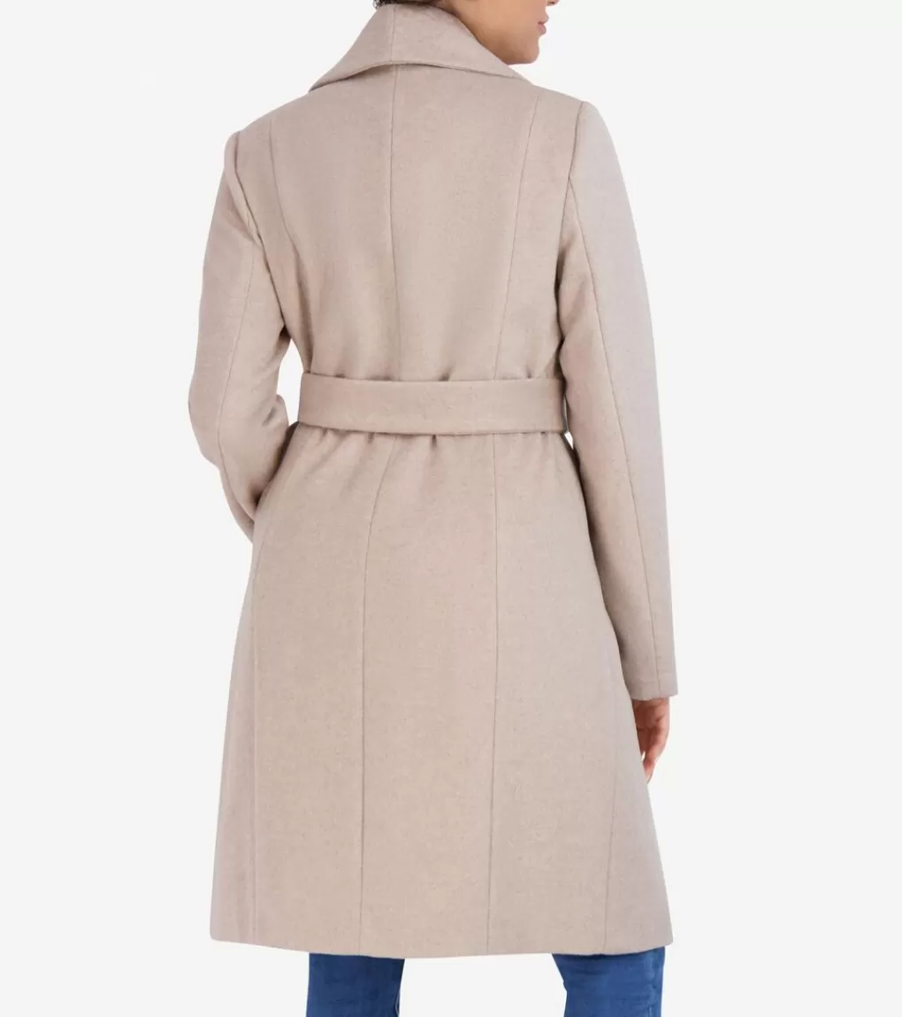 Women's Oversized Collar Wrap Coat*Cole Haan Flash Sale