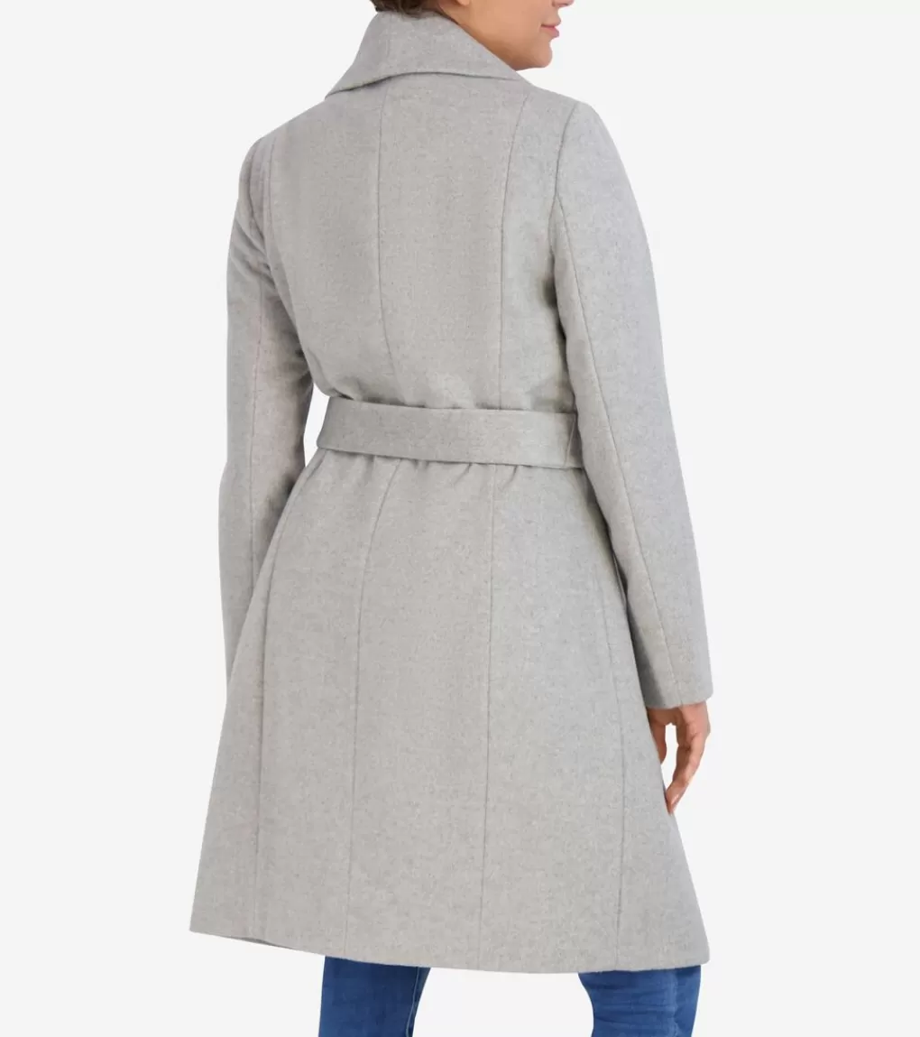 Women's Oversized Collar Wrap Coat*Cole Haan Clearance