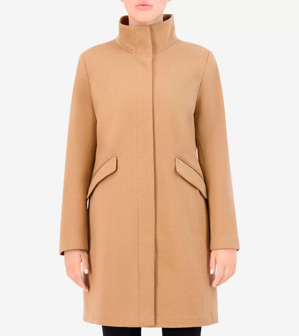 Women's Soft Twill Zip-Up Coat*Cole Haan Sale