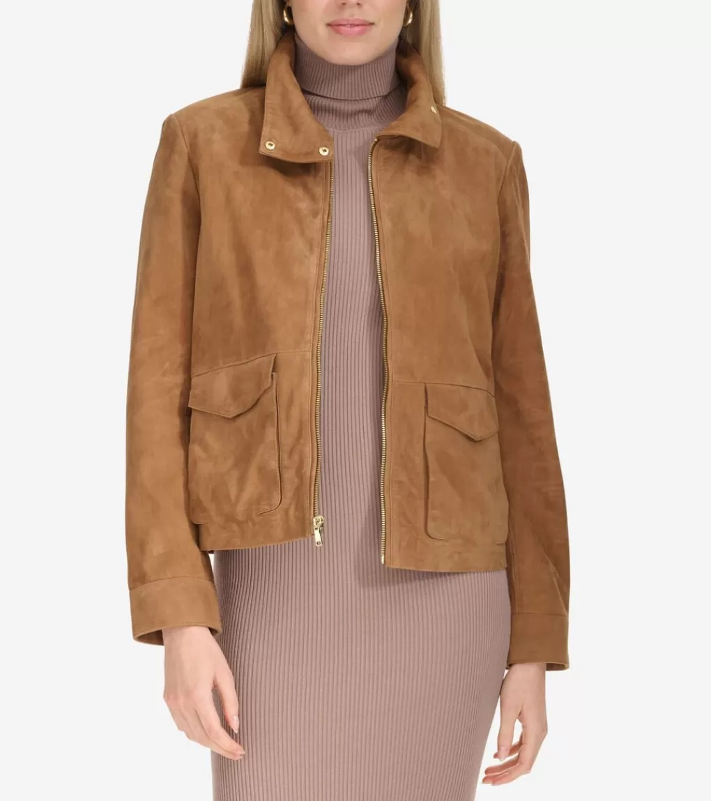 Women's Zip-Front Suede Jacket*Cole Haan Fashion